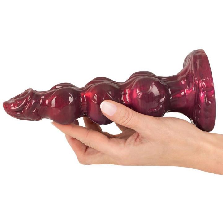 Silikonowe dildo z przyssawką 21,3 cm metaliczne do strap-on