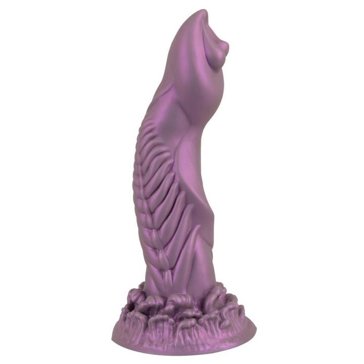 Silikonowe dildo kosmiczne z przyssawką 21,2 cm – metaliczny efekt