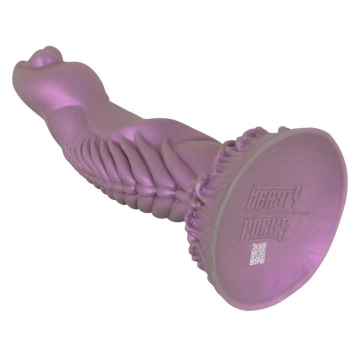 Silikonowe dildo kosmiczne z przyssawką 21,2 cm – metaliczny efekt