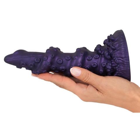 Silikonowe dildo z przyssawką 20,2 cm metaliczny styl i tekstura