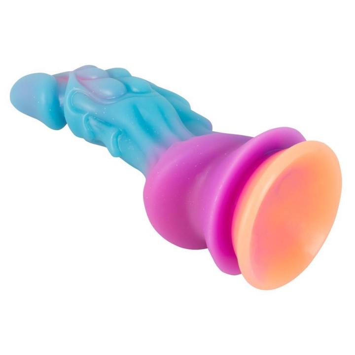 Brokatowe dildo z przyssawką 21,5 cm silikonowe, teksturowane