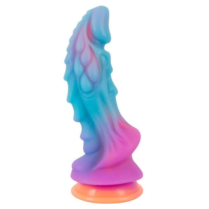 Brokatowe dildo z przyssawką 21,5 cm silikonowe, teksturowane