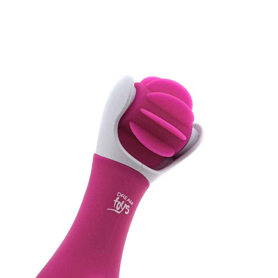 Różowy silikonowy masażer łechtaczki z języczkami – 9 trybów pracy