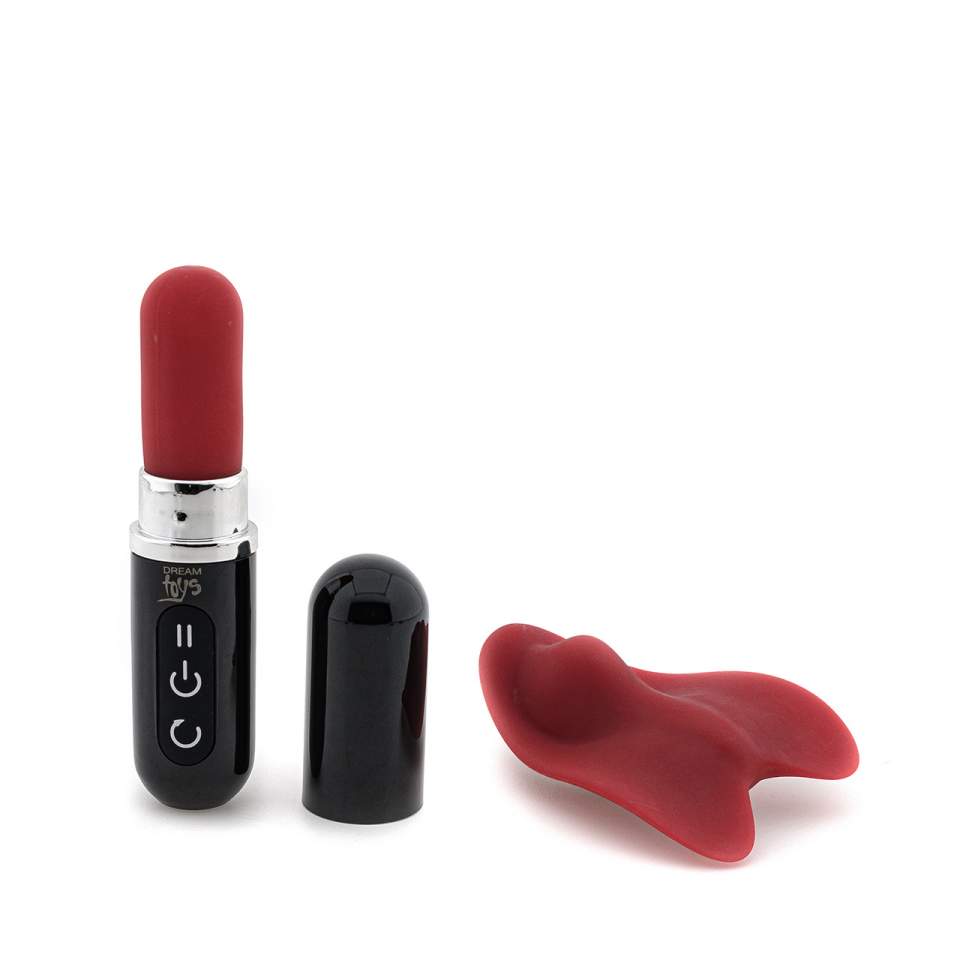 Czerwony elegancki masażer łechtaczki szminka z pilotem