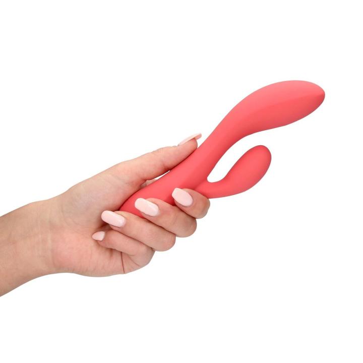Różowy wibrator króliczek silikonowy 20 cm do punktu G i łechtaczki, 10 trybów