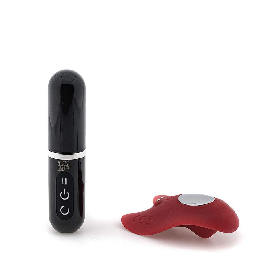 Czerwony elegancki masażer łechtaczki szminka z pilotem