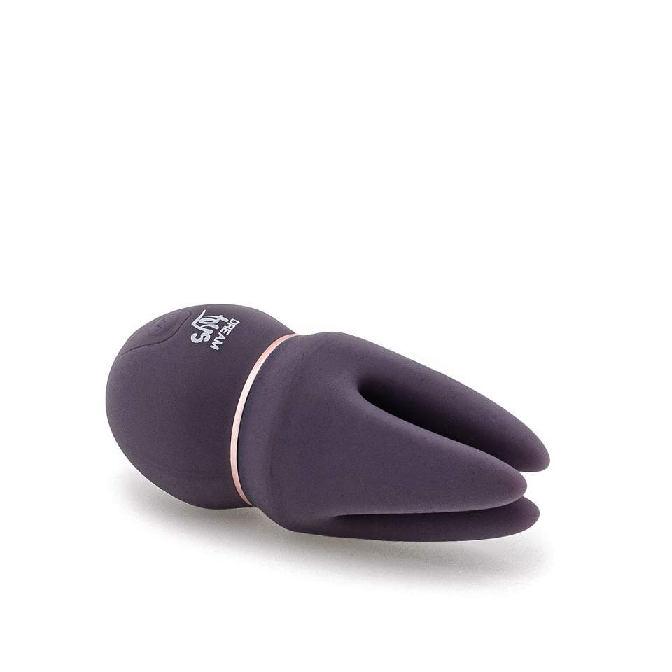 Fioletowy trzypunktowy masażer łechtaczki z wibracjami