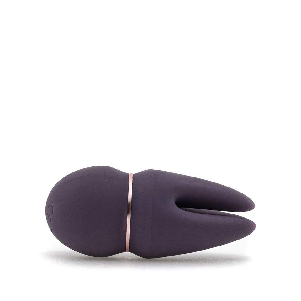 Fioletowy trzypunktowy masażer łechtaczki z wibracjami