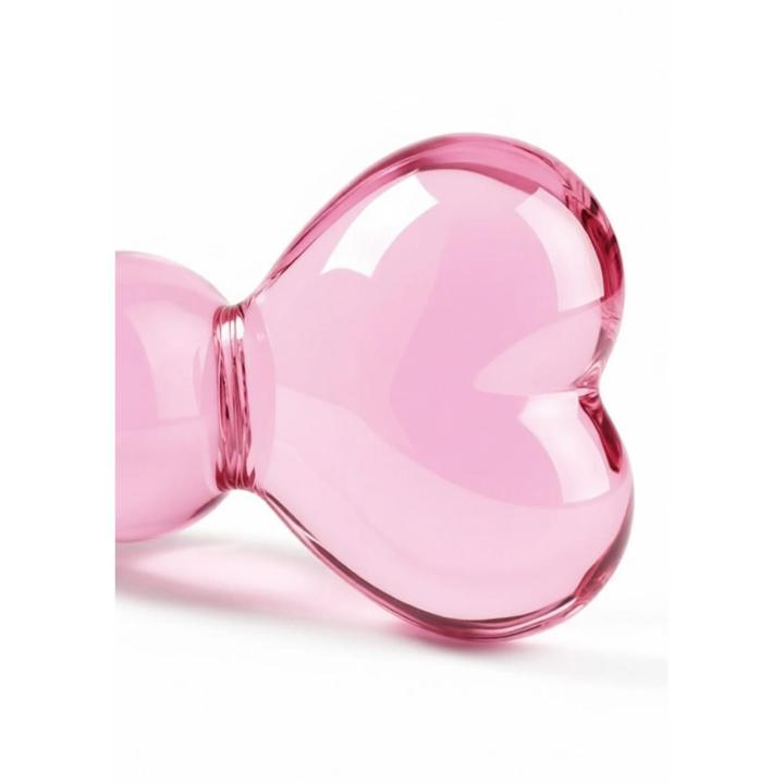 Szklane dildo analne z sercem 15 cm – stymulator ze szkła borokrzemowego