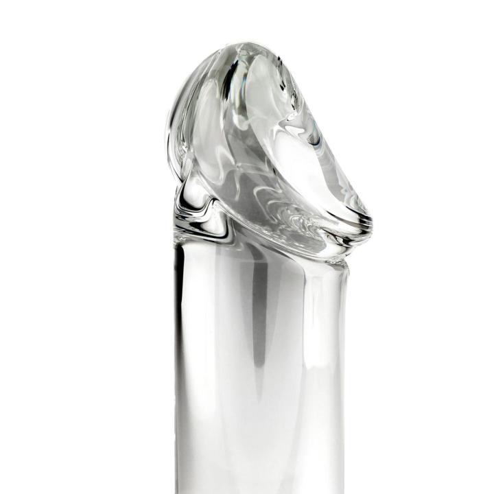 Szklane dildo 17,5 cm z borokrzemowego szkła - zabawy temperaturą