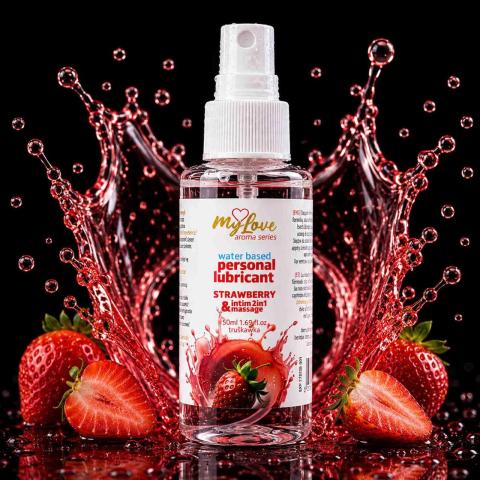 Wodny żel intymny i do masażu 2w1 truskawka 50 ml