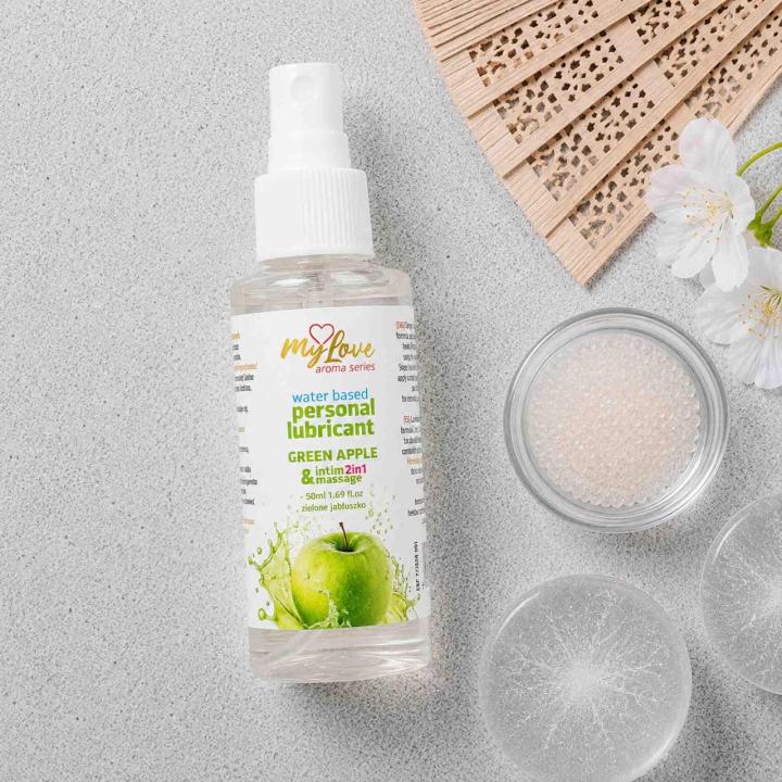 Żel intymny i do masażu 2w1 zielone jabłko 50 ml na wodnej bazie