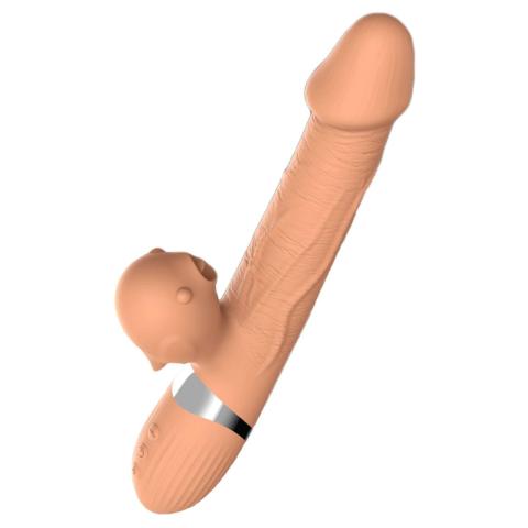 Wibrator 2w1 posuwisty z rotacją i stymulatorem łechtaczki USB
