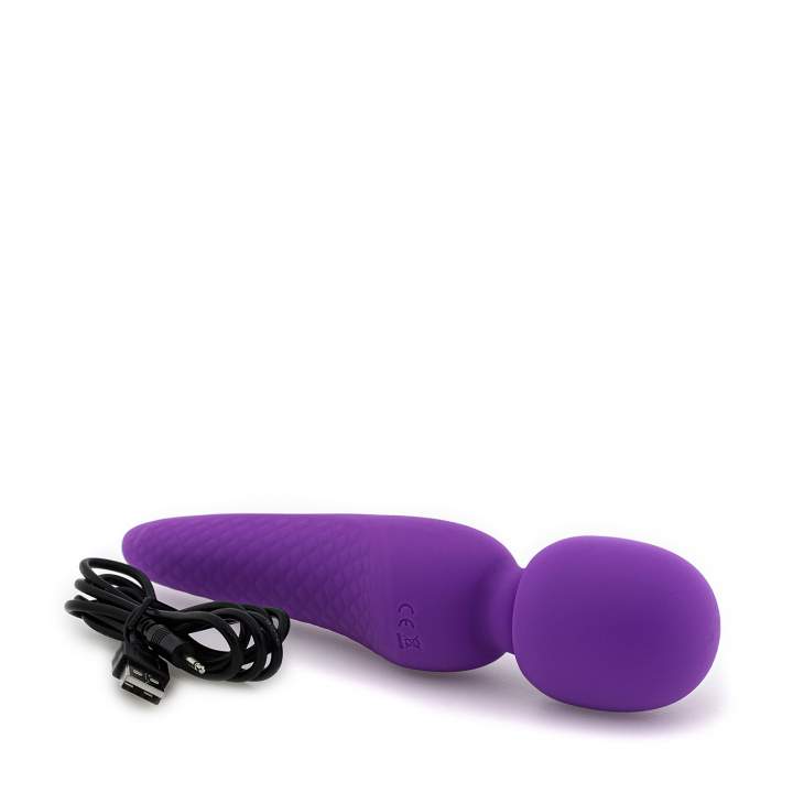 Fioletowy silikonowy masażer łechtaczki w kształcie różdżki – 7 trybów wibracji