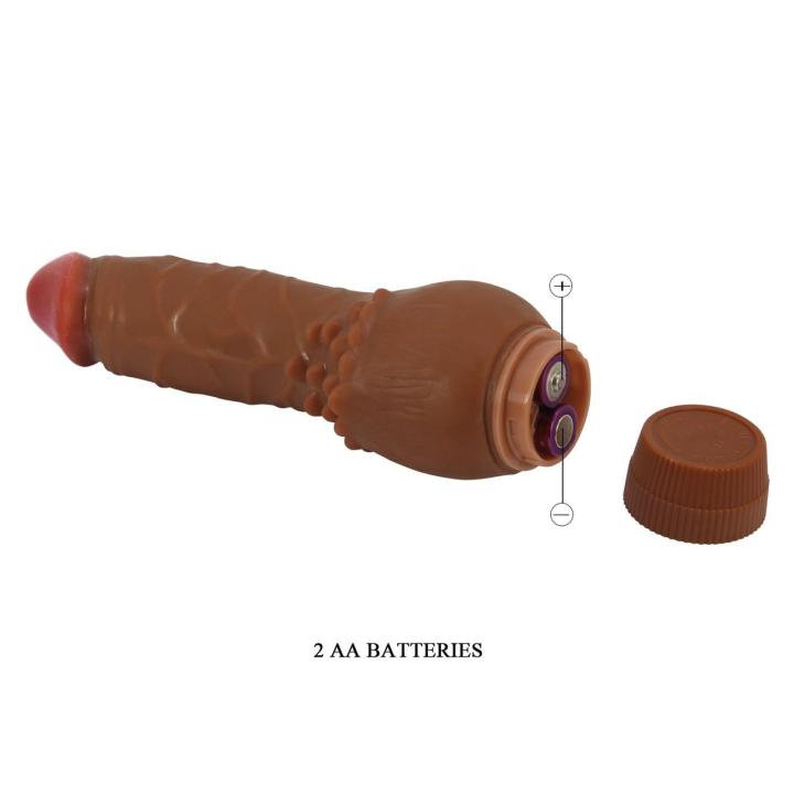 Realistyczny wibrator 19 cm z regulacją wibracji i pokrętłem