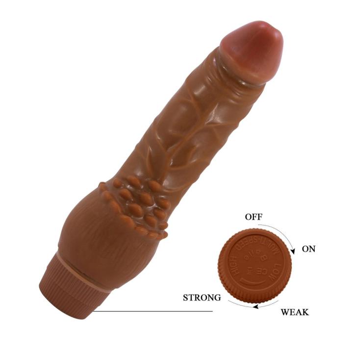 Realistyczny wibrator 19 cm z regulacją wibracji i pokrętłem