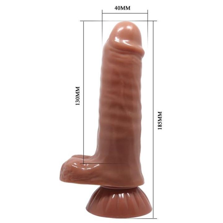 Realistyczne wibrujące dildo 18,3 cm z przyssawką i miękką powłoką TPR