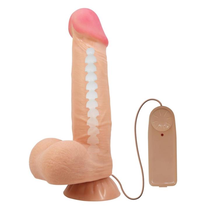 Realistyczne wibrujące dildo 21,6 cm z przyssawką i sterowaniem na kablu