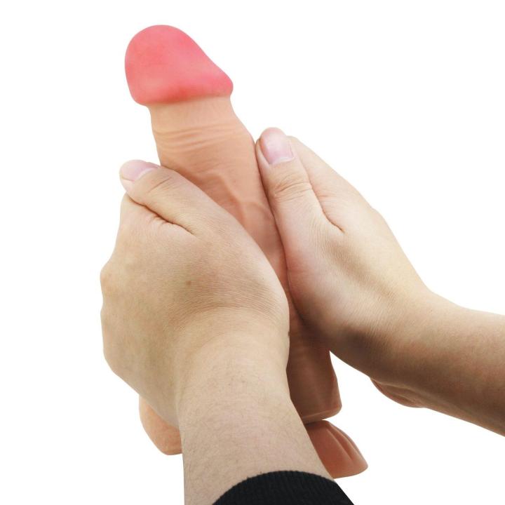 Realistyczne wibrujące dildo 21,6 cm z przyssawką i sterowaniem na kablu