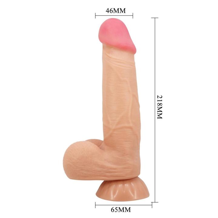 Realistyczne wibrujące dildo 21,6 cm z przyssawką i sterowaniem na kablu