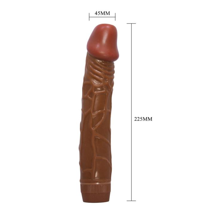 Realistyczne dildo wibrujące 22 cm na baterie AA z regulacją wibracji