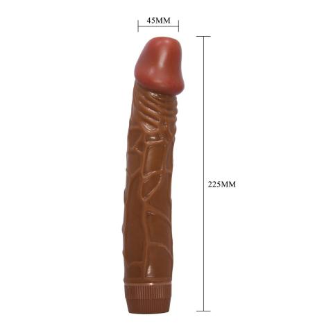Realistyczne dildo wibrujące 22 cm na baterie AA z regulacją wibracji