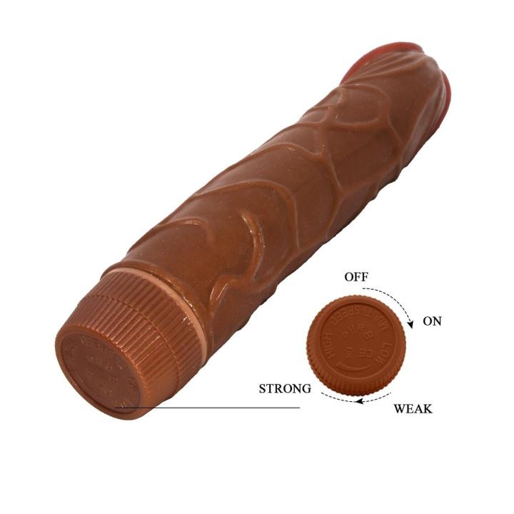 Realistyczne dildo wibrujące 22 cm na baterie AA z regulacją wibracji