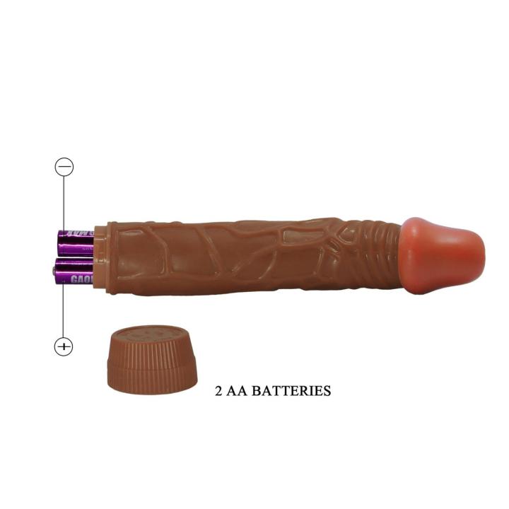 Realistyczne dildo wibrujące 22 cm na baterie AA z regulacją wibracji