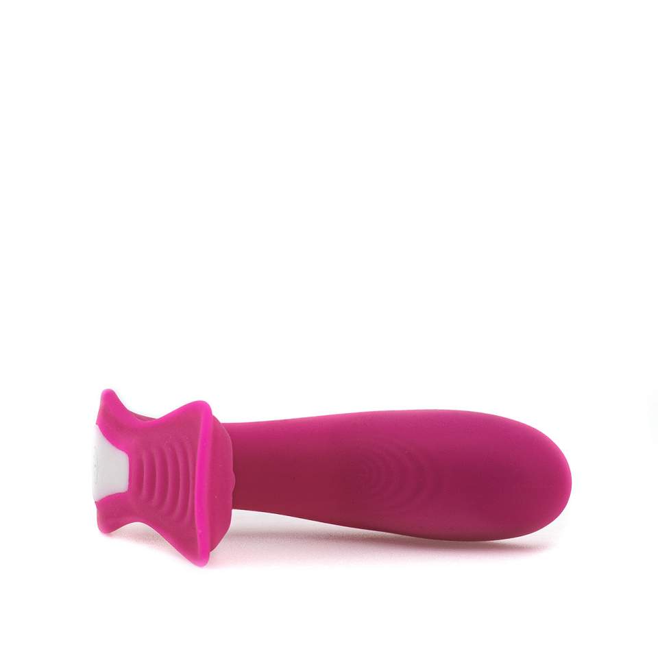 Różowy silikonowy masażer łechtaczki z wibracjami i bezprzewodowym pilotem