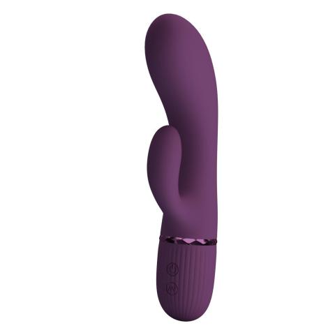 Wibrator króliczek silikonowy 18 cm fioletowy - 10 trybów wibracji
