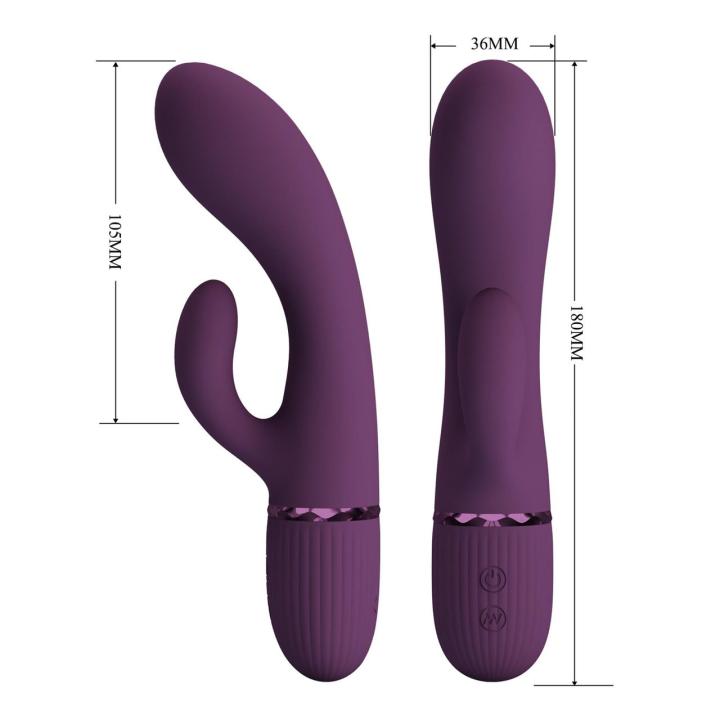 Wibrator króliczek silikonowy 18 cm fioletowy - 10 trybów wibracji