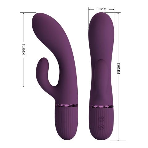 Wibrator króliczek silikonowy 18 cm fioletowy - 10 trybów wibracji