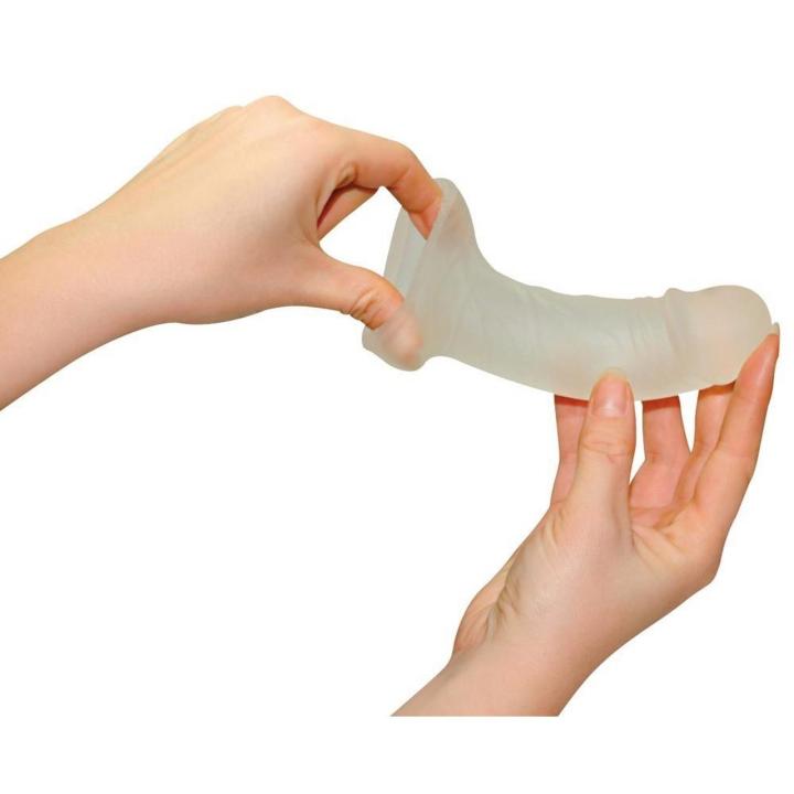 Przezroczysta silikonowa nakładka na penisa 16 cm – pogrubienie o 1 cm
