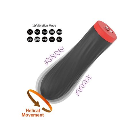 Mini wibrator silikonowy USB 10 trybów, wodoodporny, czarny