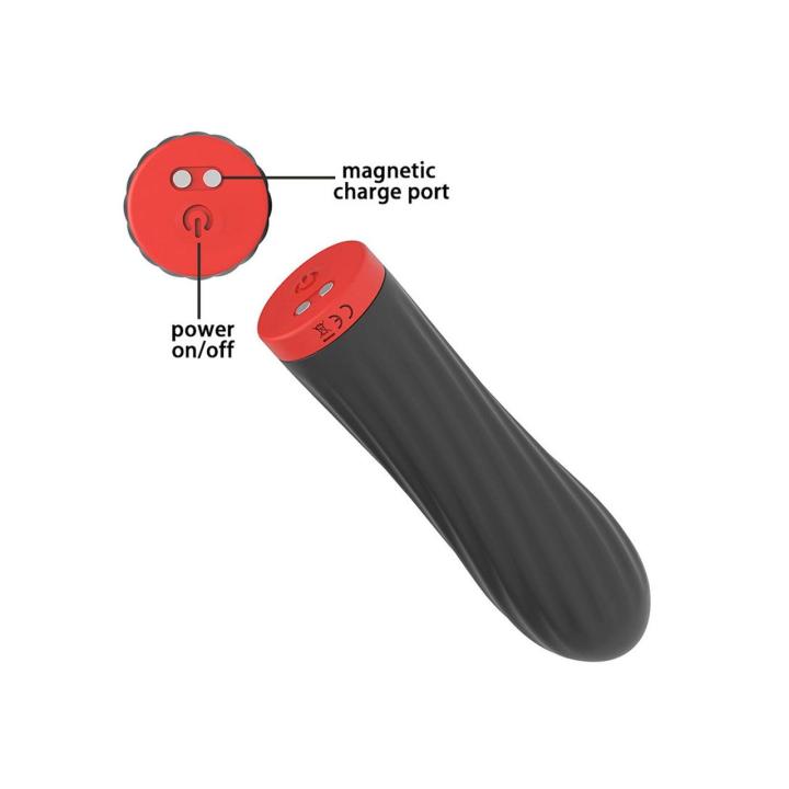 Mini wibrator silikonowy USB 10 trybów, wodoodporny, czarny