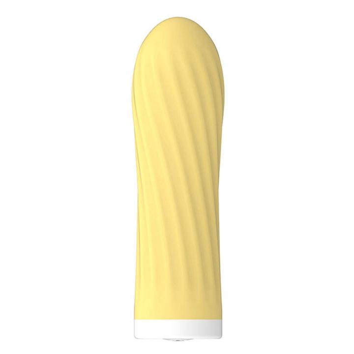 Mini masażer silikonowy USB 10 trybów żółty wodoodporny