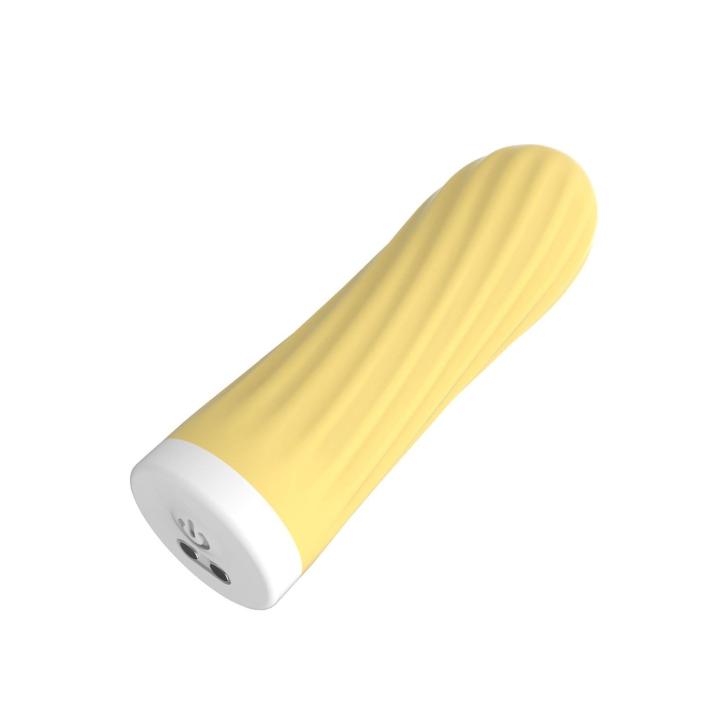 Mini masażer silikonowy USB 10 trybów żółty wodoodporny