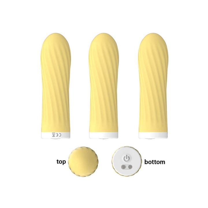 Mini masażer silikonowy USB 10 trybów żółty wodoodporny