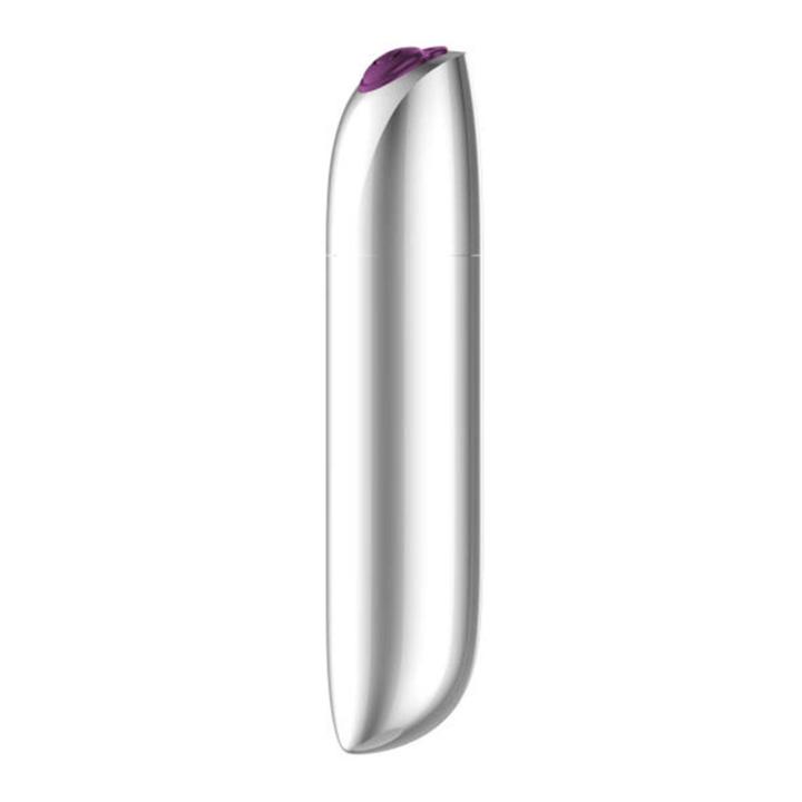 Srebrny mini wibrator kulka USB 20 trybów, wodoodporny i mocny