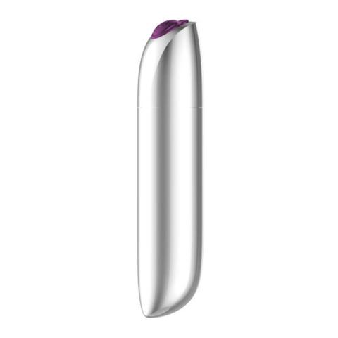 Srebrny mini wibrator kulka USB 20 trybów, wodoodporny i mocny