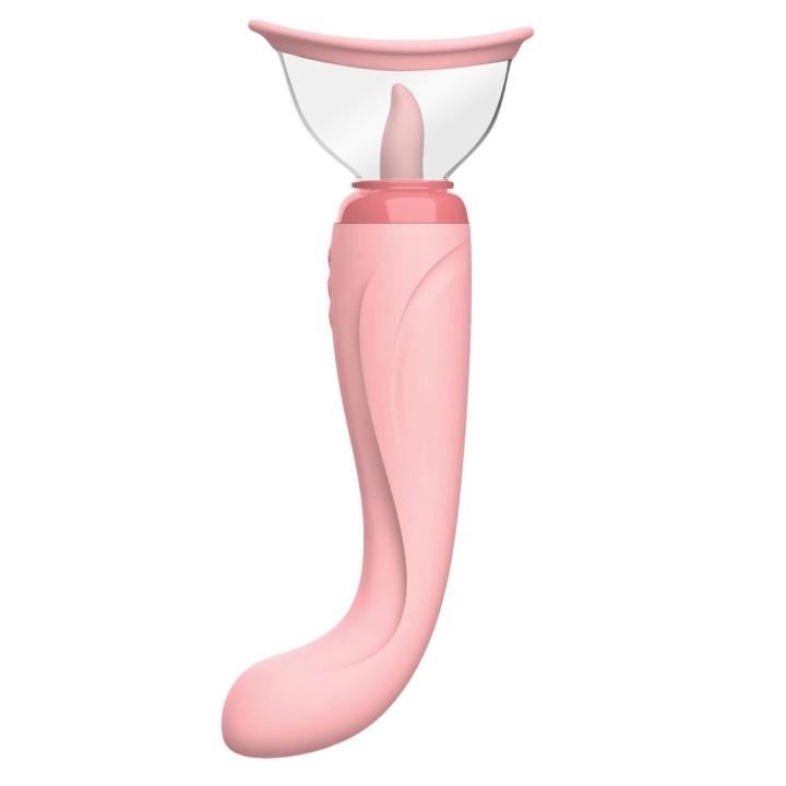 Wibrator 4w1 z ssaniem, lizaniem i wibracjami, wodoodporny, USB