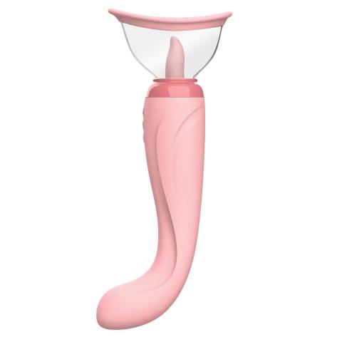 Wibrator 4w1 z ssaniem, lizaniem i wibracjami, wodoodporny, USB