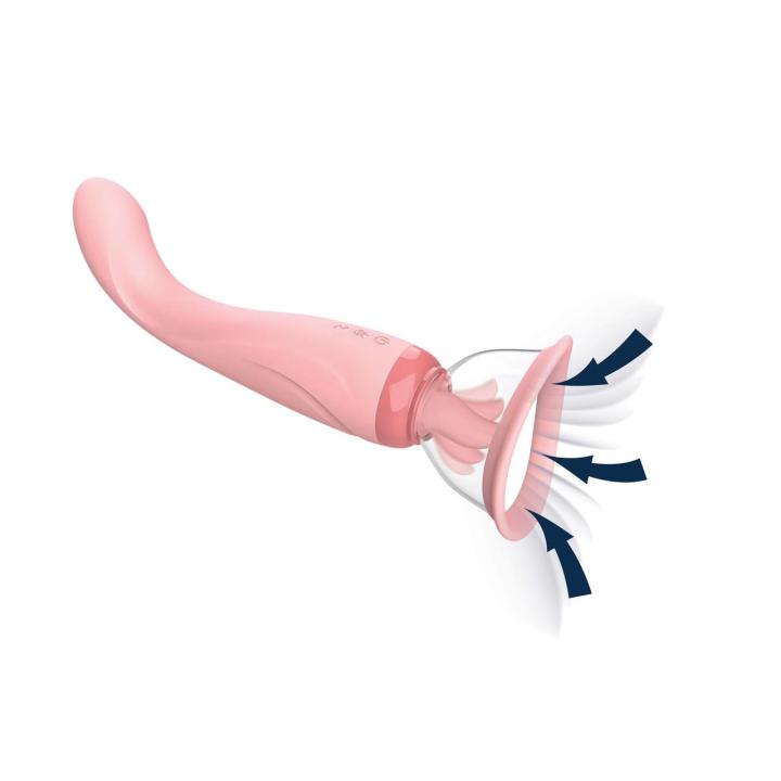 Wibrator 4w1 z ssaniem, lizaniem i wibracjami, wodoodporny, USB