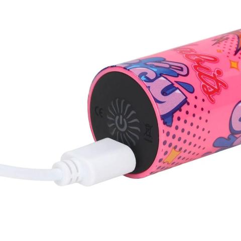 Różowy wibrator ładowany USB pop art – klasyczny wibrator o ergonomicznym kształcie
