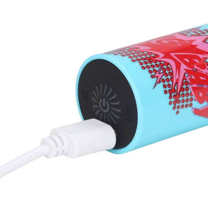 Niebieski wibrator klasyczny na akumulator – ładowanie USB, mocne wibracje
