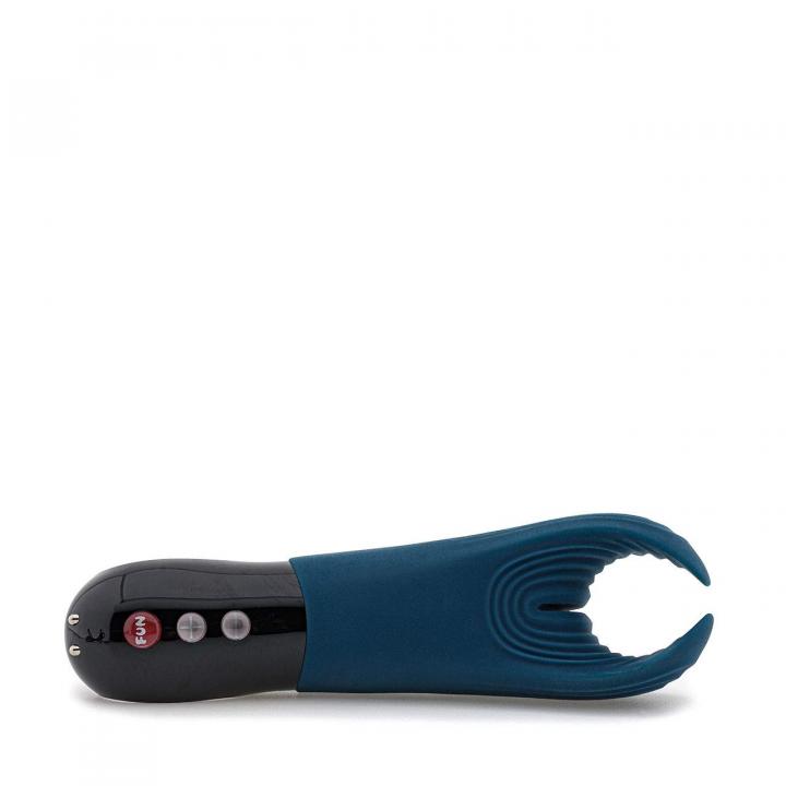 Niebieski silikonowy masturbator Manta Fun Factory – 6 funkcji wibracji 