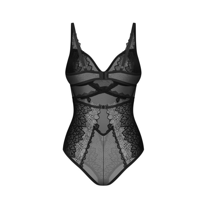 Koronkowe body z siateczką L/XL - eleganckie i elastyczne dopasowanie