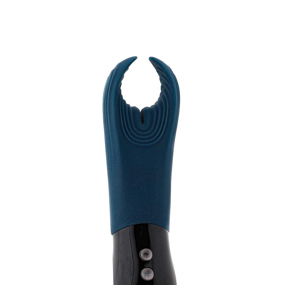 Niebieski silikonowy masturbator Manta Fun Factory – 6 funkcji wibracji 