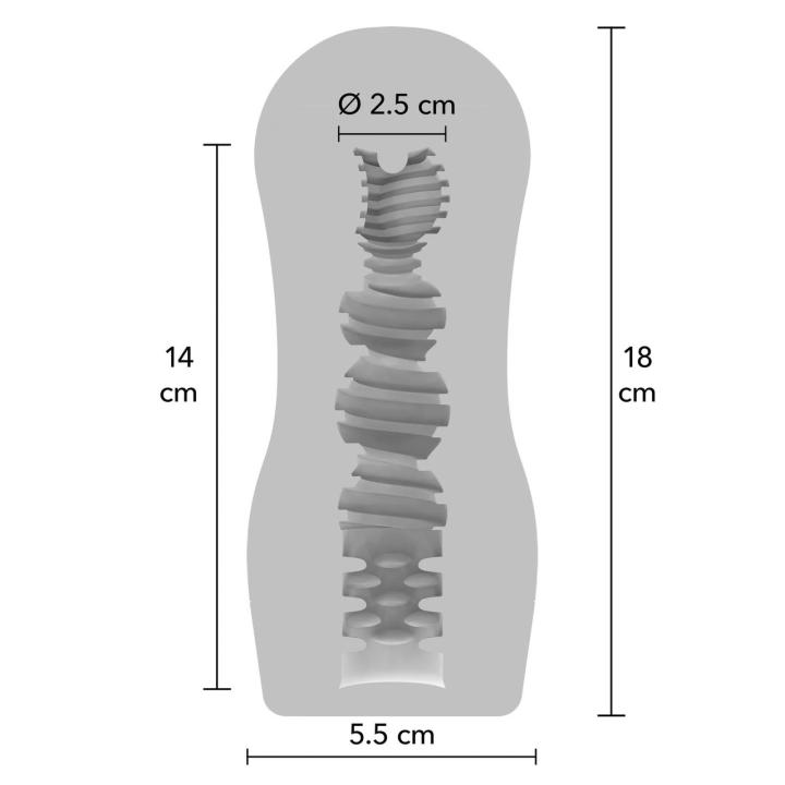Przezroczysty masturbator z efektem ssania i regulacją podciśnienia 18 cm