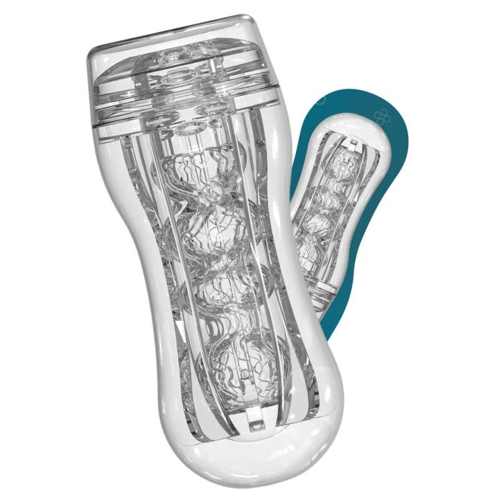 Przezroczysty masturbator z efektem ssania i regulacją podciśnienia 18 cm